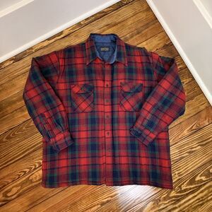 Vintage Wool Plaid Red Tartan Quilted Lined Mens Jacket, XL | Country Touch